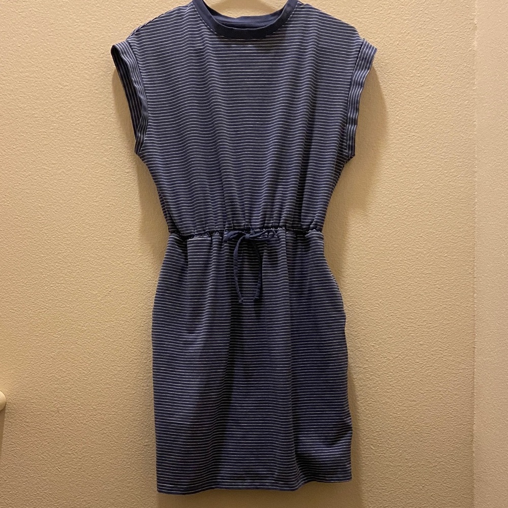 Striped Blue Casual Dress